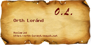 Orth Loránd névjegykártya